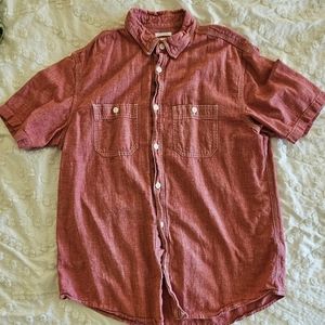 Men's Old Navy Slim Fit Red Chambray Shirt, Size Large